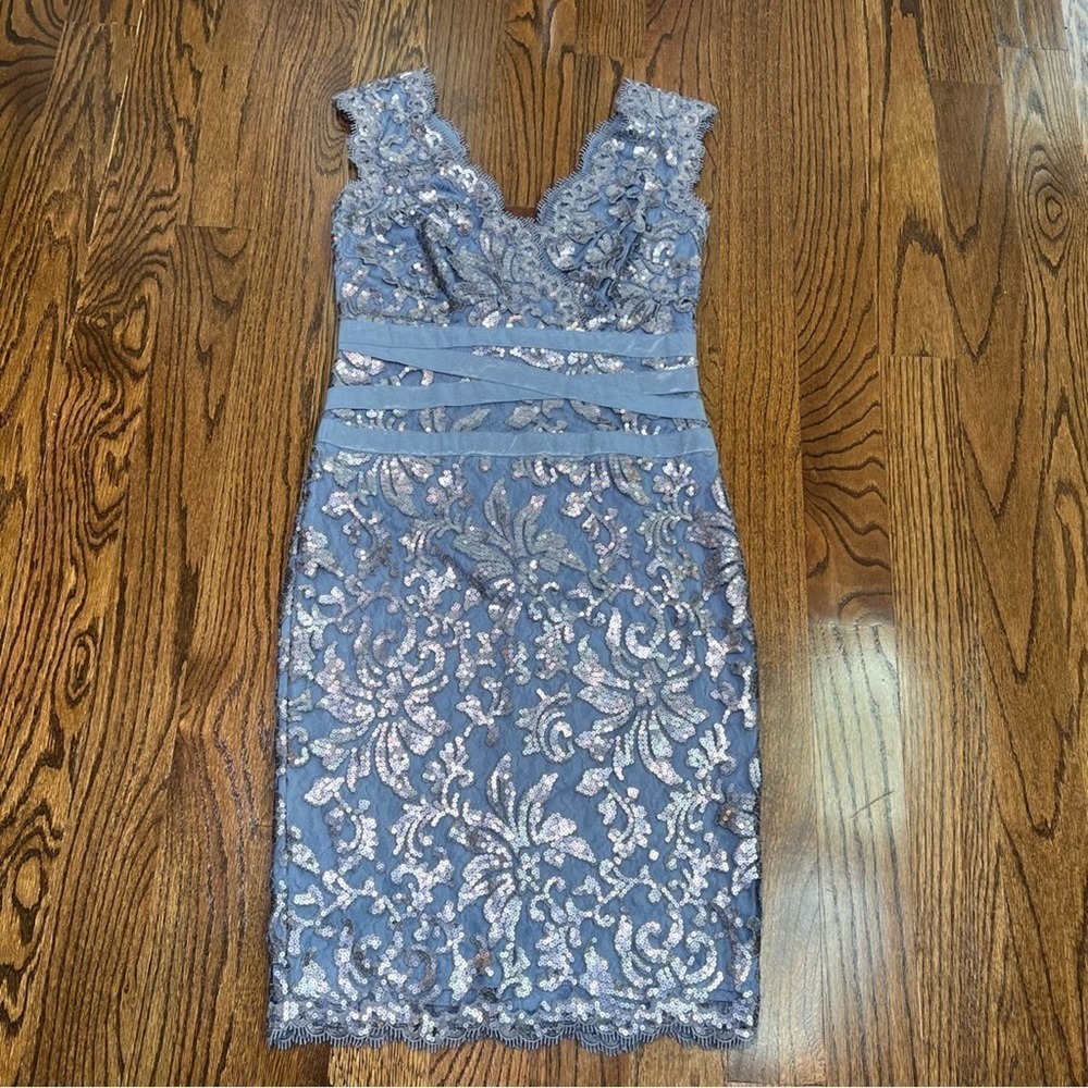 Tadashi Shoji Sequin Knee Length Sheath Dress - Picture 4 of 11